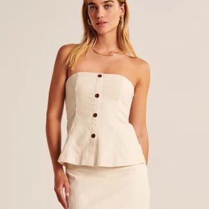 NEW Abercrombie Strapless Linen Top Size XS